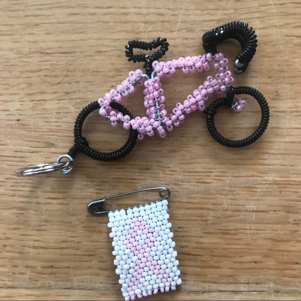 2 Pack: Breast Cancer Keychain & Ribbon Pin Set 💞